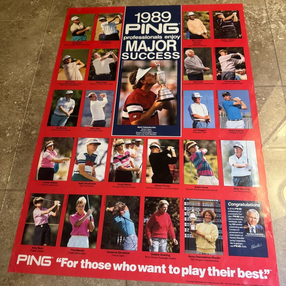 Ping 1989 British Open Mark Calcavecchia PGA LPGA Pro Shop Golf Poster